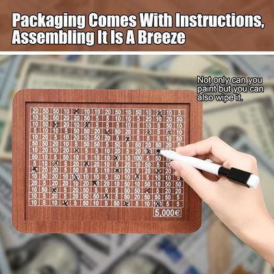 환경 현금 저축 상자 TIMBER 금전 목표 및 숫자를 가진 나무 현금 저축