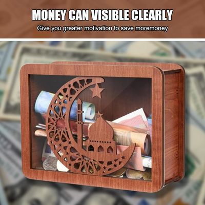 환경 현금 저축 상자 TIMBER 금전 목표 및 숫자를 가진 나무 현금 저축