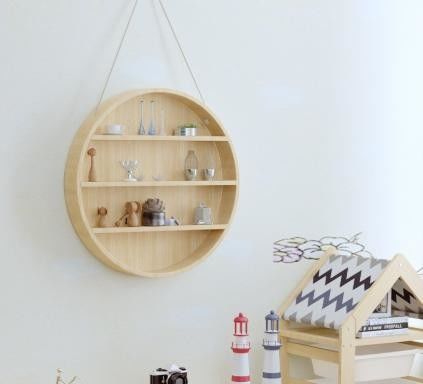 현대 청동 가정 가구용 2 층 부동 벽 장착 촌락 나무 선반