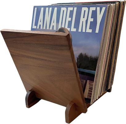 플립 디스플레이 50 음악 앨범 저장용 목재 레코드 홀더 단일 계층 디자인