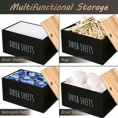 선물 크래프트 검은색 나무 상자 컨테이너 직사각형 현대 공간 절약 시트 디스펜서