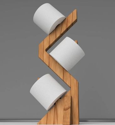 스타일리시하고 기능적인 자유 서있는 화장실용 종이를 위한 이중 계층 목재 선반