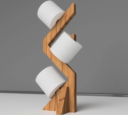 스타일리시하고 기능적인 자유 서있는 화장실용 종이를 위한 이중 계층 목재 선반