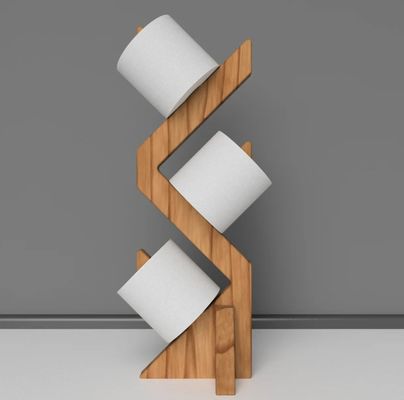 스타일리시하고 기능적인 자유 서있는 화장실용 종이를 위한 이중 계층 목재 선반