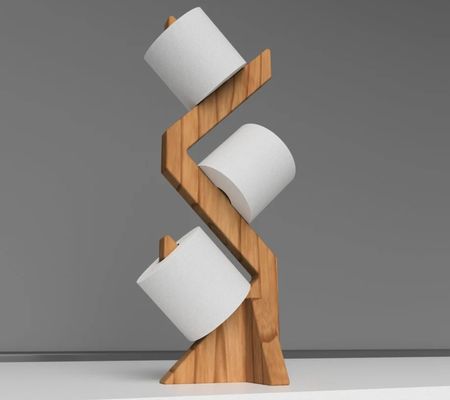 스타일리시하고 기능적인 자유 서있는 화장실용 종이를 위한 이중 계층 목재 선반