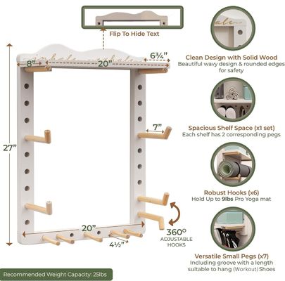 가정 체육관 벽 장착을 위해 편리한 목재 요가 매트 조직기