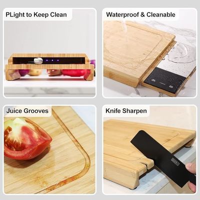 다기능 Bambu Smart Chopping Cutting Board 8 In 1 식사 준비 시스템 사각형