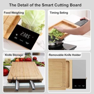 다기능 Bambu Smart Chopping Cutting Board 8 In 1 식사 준비 시스템 사각형
