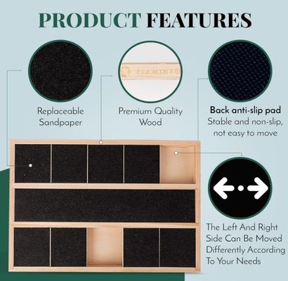 OEM 음식 분할기와 함께 나무 개 손톱 스크래치 상자 사용자 정의 로고 소나무 나무 상자