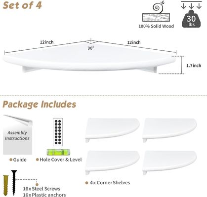 맞춤형 거실 장식 4 코너 둥근 흰색 떠있는 책상 벽