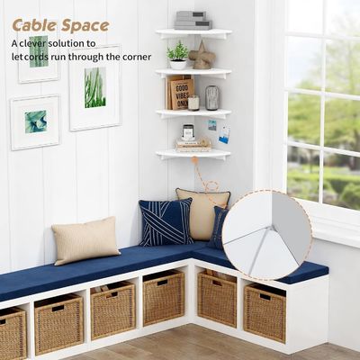 맞춤형 거실 장식 4 코너 둥근 흰색 떠있는 책상 벽