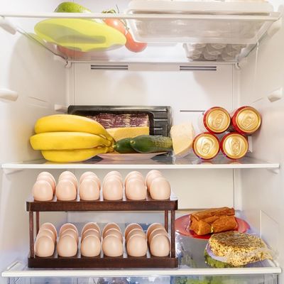 주방 조직 가정용 가전 제품 맞춤식 로고와 함께 두 층의 나무 달걀 트레이