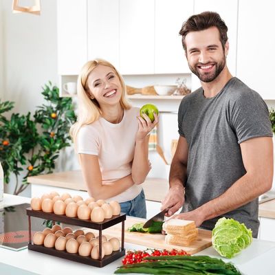 주방 조직 가정용 가전 제품 맞춤식 로고와 함께 두 층의 나무 달걀 트레이