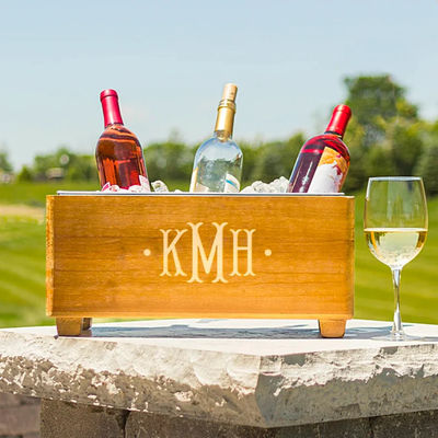 기념일 목재 선물 맞춤식 로고 샴페인 냉각 버킷 개인 디자인