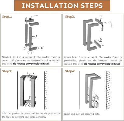 장식 소나무 벽에 장착 된 목재 수건 기기 욕실 롤러 수건 조직기