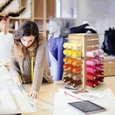 360도 회전 된 목재 나선 홀더 DIY 스풀 나선 엮기위한 이상적인 저장