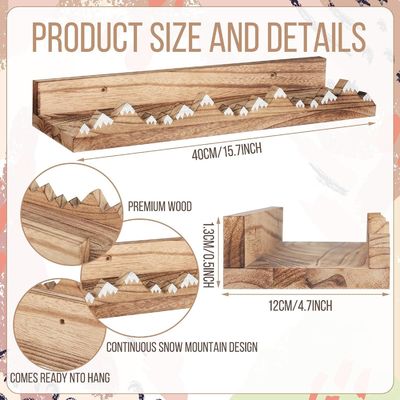 맞춤 로고 벽에 장착 된 시골 3 PC 눈 산 유치실의 떠있는 선반