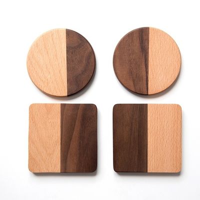 원형 커피컵 매트 장식 10X0.9cm 고급 인쇄와 함께 아카시아 나무 코스터