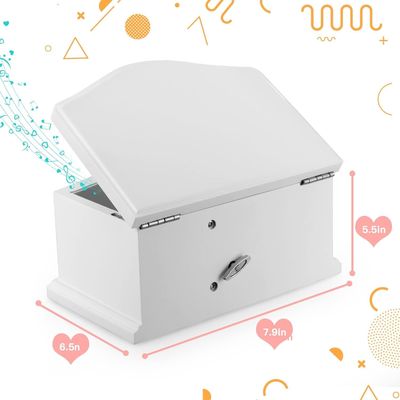 중형 흰색 나무 발레리나 보석 상자 개인화 조직을 위해 거울