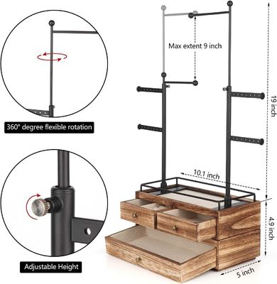 일반 목재 상자 6 층 보석 나무 스탠드 2 층 보석 드로거 저장