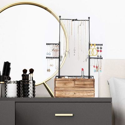 일반 목재 상자 6 층 보석 나무 스탠드 2 층 보석 드로거 저장