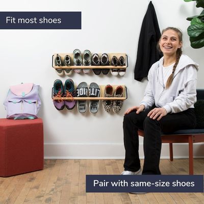 맞춤식 로고 받아 들일 수있는 현대 벽에 장착 된 신발 라크