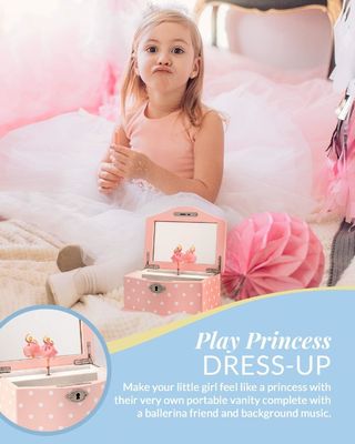 소녀와 십대들을 위한 수동으로 만든 스완 호수 윈드업 음악 상자 정사각형 보석 조직기