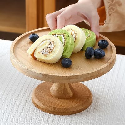 맞춤형 크기 3 층 대나무 컵케이크 파티용 스탠드 과일 간식 서비스 트레이 OEM ODM