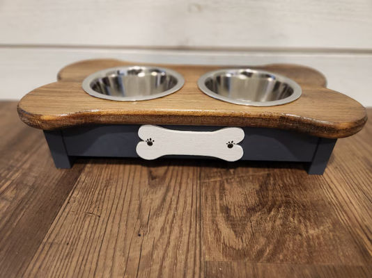 202406 개인화 이름 태그 애완 동물 저녁 식사용 작은 목재 개 먹이기 무료 샘플 요금