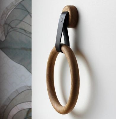 에코 친화적인 목재 수건 기기 반지 욕실 장식용 단일 계층 저장 기기 기기