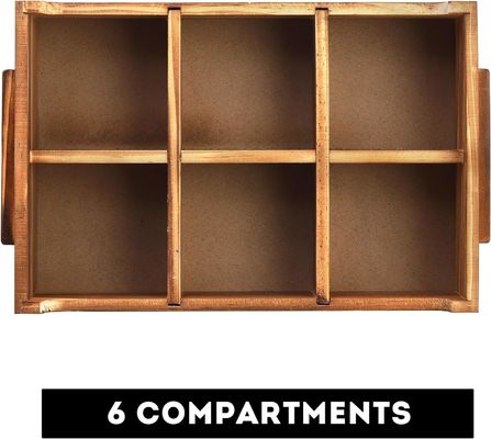 6 칸 TIMBER 선물 패키지 및 설탕 패키지 조직기용 나무 차 가방 상자