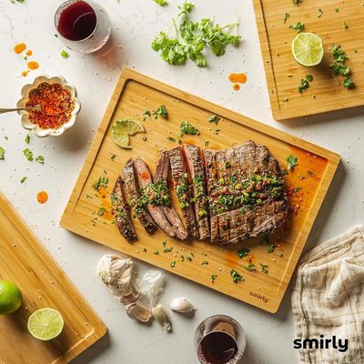 3개의 목재 대나무 절단판 세트