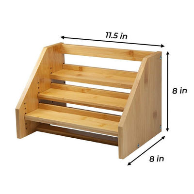 유기 직사각형 Bambu Cabinet Organizer Shelves 3 와이어 두께 중간 너비