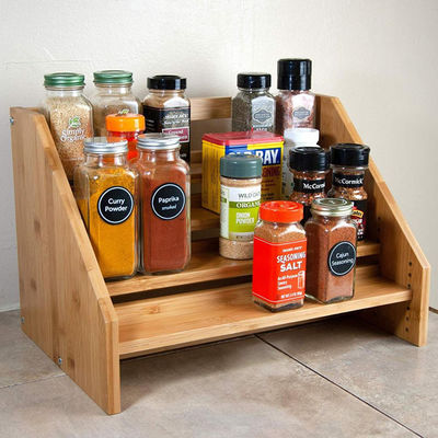 유기 직사각형 Bambu Cabinet Organizer Shelves 3 와이어 두께 중간 너비