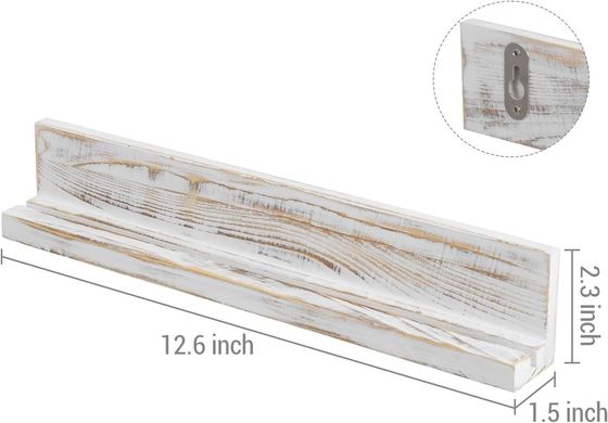 벽에 장착 된 흰색 세탁 된 단단한 나무 도전 동전 들고자 3층 목조 공예품