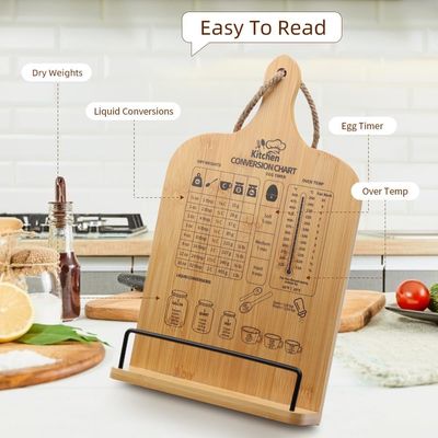 측정 변환 차트와 함께 단일 계층 요리 책 서판 필수 가정용 품목
