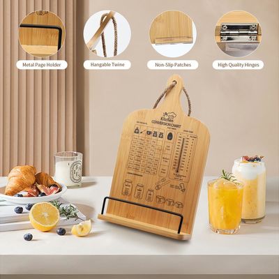 측정 변환 차트와 함께 단일 계층 요리 책 서판 필수 가정용 품목