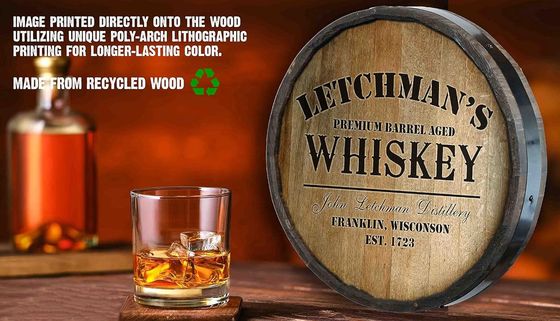 래킹 인쇄 처리 목재 배럴 벽 장식 술과 맥주를위한 바 표지판