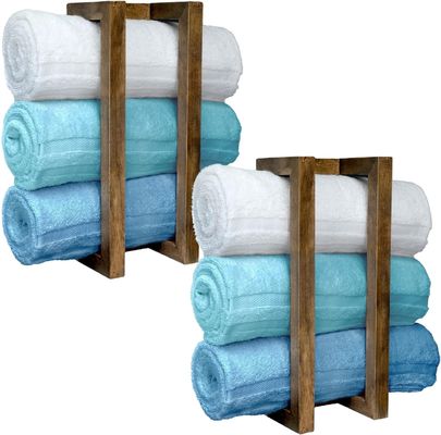 202405 벽에 장착 된 목재 수건 기기