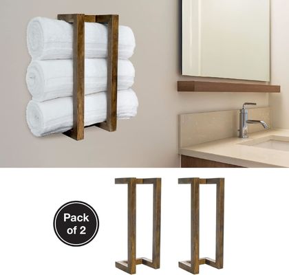 202405 벽에 장착 된 목재 수건 기기