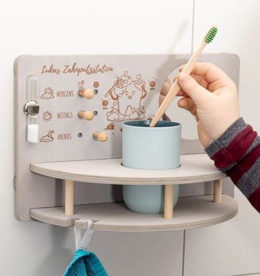 사랑 테마 어린이 치아 칫솔 스테이션