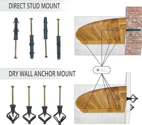 TV 액세서리 및 작은 식물 사진 프레임 저장을위한 벽에 장착 된 목재 코너 셸프