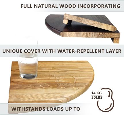 TV 액세서리 및 작은 식물 사진 프레임 저장을위한 벽에 장착 된 목재 코너 셸프