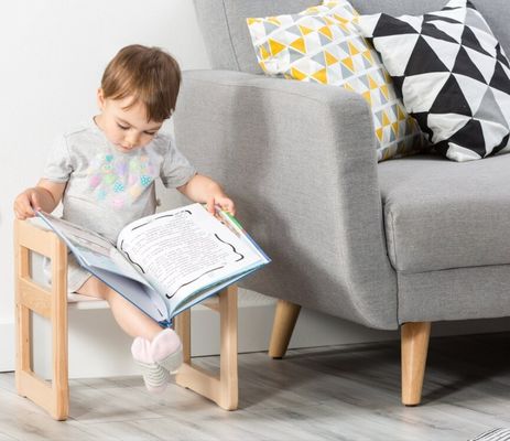 맞춤형 로고 공간 절약 기능 202406 몬테소리 목재 다기능 의자