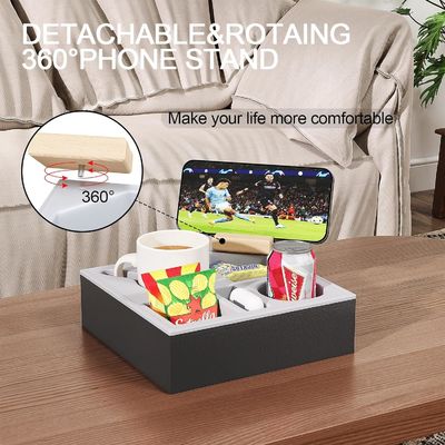 방수 방출 목조 소파 컵 홀더 트레이 침대 소파 조직기 수작업