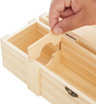 분할 또는 반 와인 병 고형 나무 와인 상자 13.8X3.9X3.9 인치 사용자 지정 로고