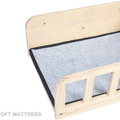 현대 디자인 스타일 벽에 장착 된 목재 고양이 먹이 선반 두 그릇 사용자 정의 서비스