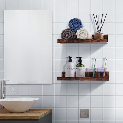 공간 절약 부엌 5 개의 작은 그림 리지 집 나무 벽을 위한 떠있는 선반