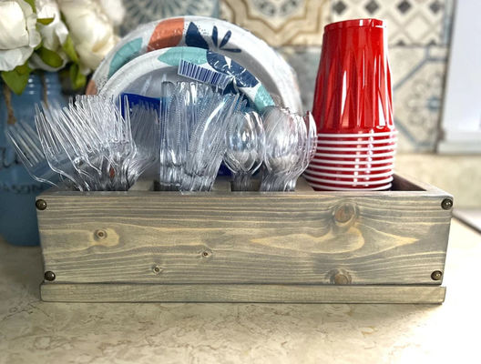 부엌 카운터 및 파티 호스팅을 위해 브리즈 솔로 컵 목재 홀더 호스팅