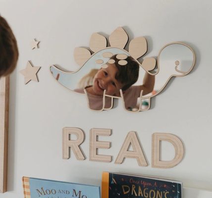 사용자 정의 로고 나무 공룡 모양 프레임 거울